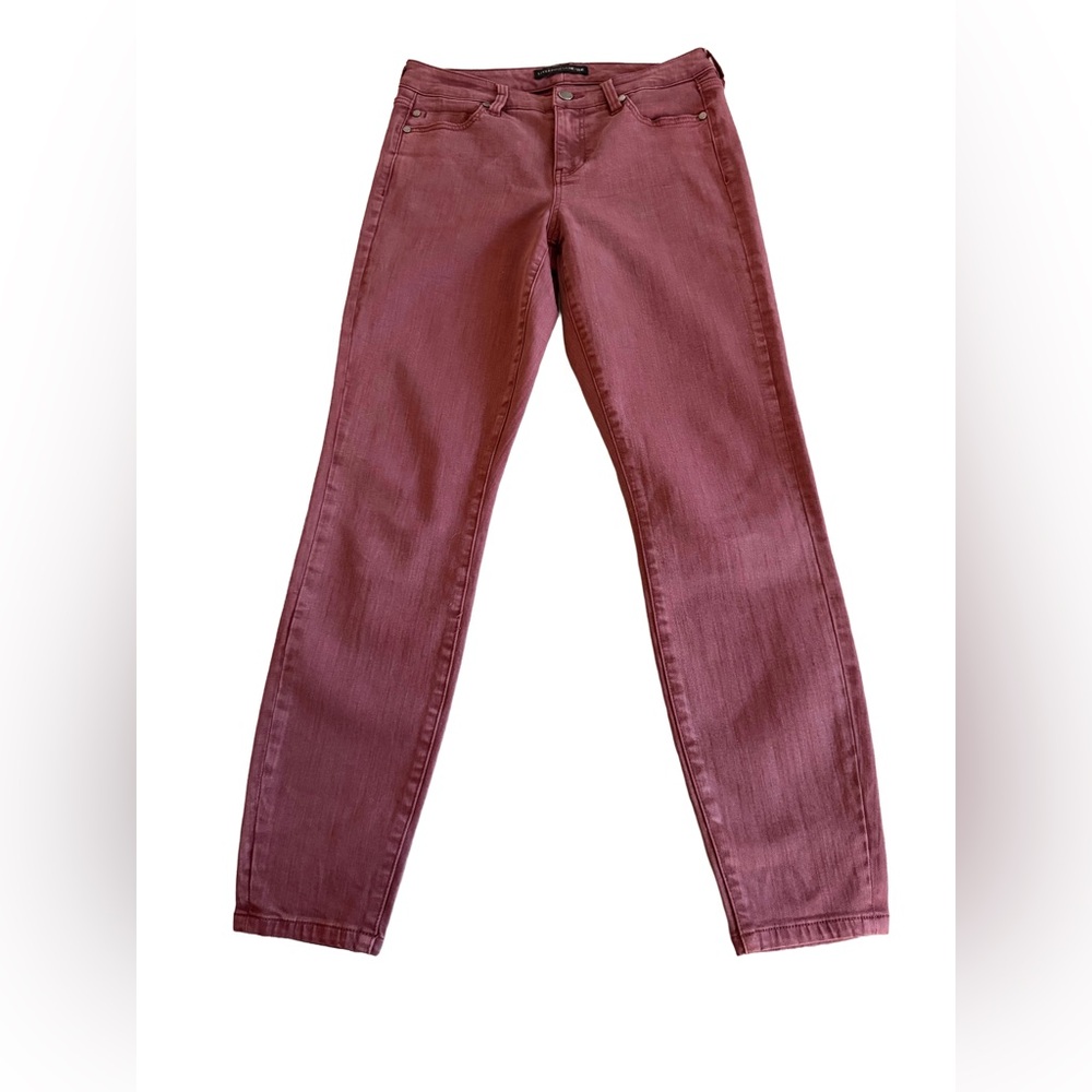 LIVERPOOL For Nic & Zoe Dark Pink Mauve Stretchy Skinny Denim Jeans Size 8 30x27